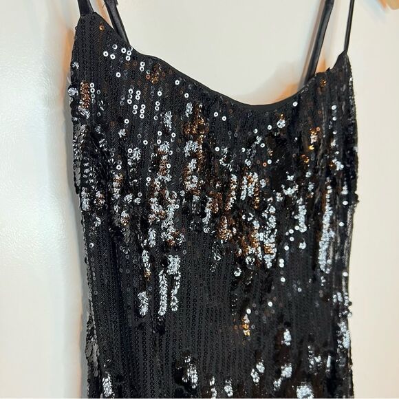 NWT Nookie Cascade Black Sequin Mini Dress S - Picture 6 of 7